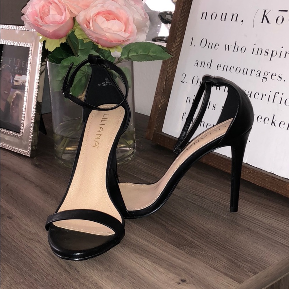 Black strappy heels